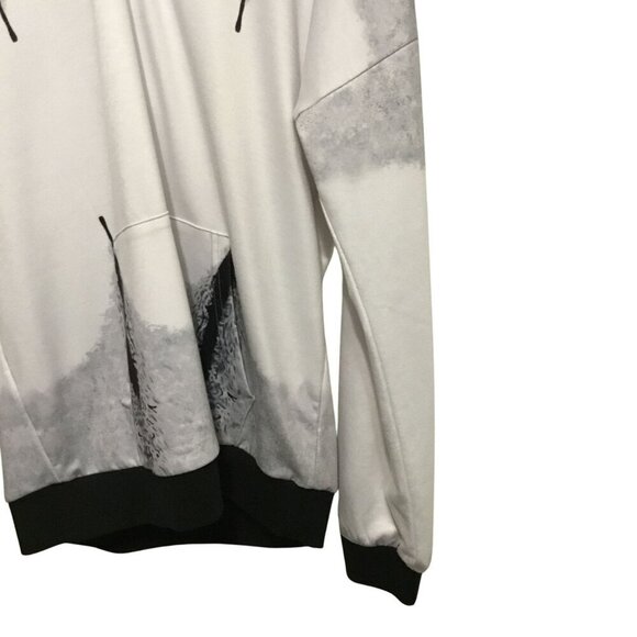 VIEACTIVEWEAR Hooded Sweatshirt Drop Shoulder Oversize Pullover Size Large Gray - Picture 4 of 11